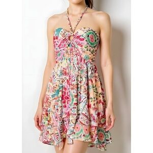 NEW MISA LOS ANGELES Bendetta Dress, Palazzo Tile, Large NWOT